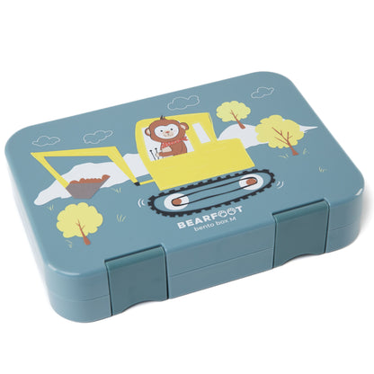 Brotdose Kinder mit Fächern, Lunchbox, Bento box - Affe blau
