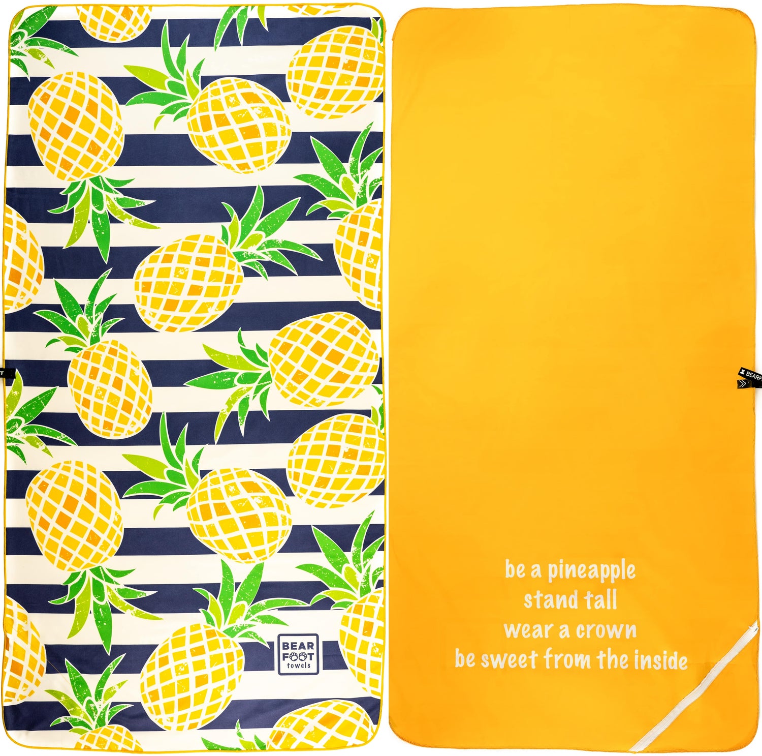 Microvezel strandlaken - gele ananas