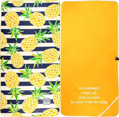 Microvezel strandlaken - gele ananas